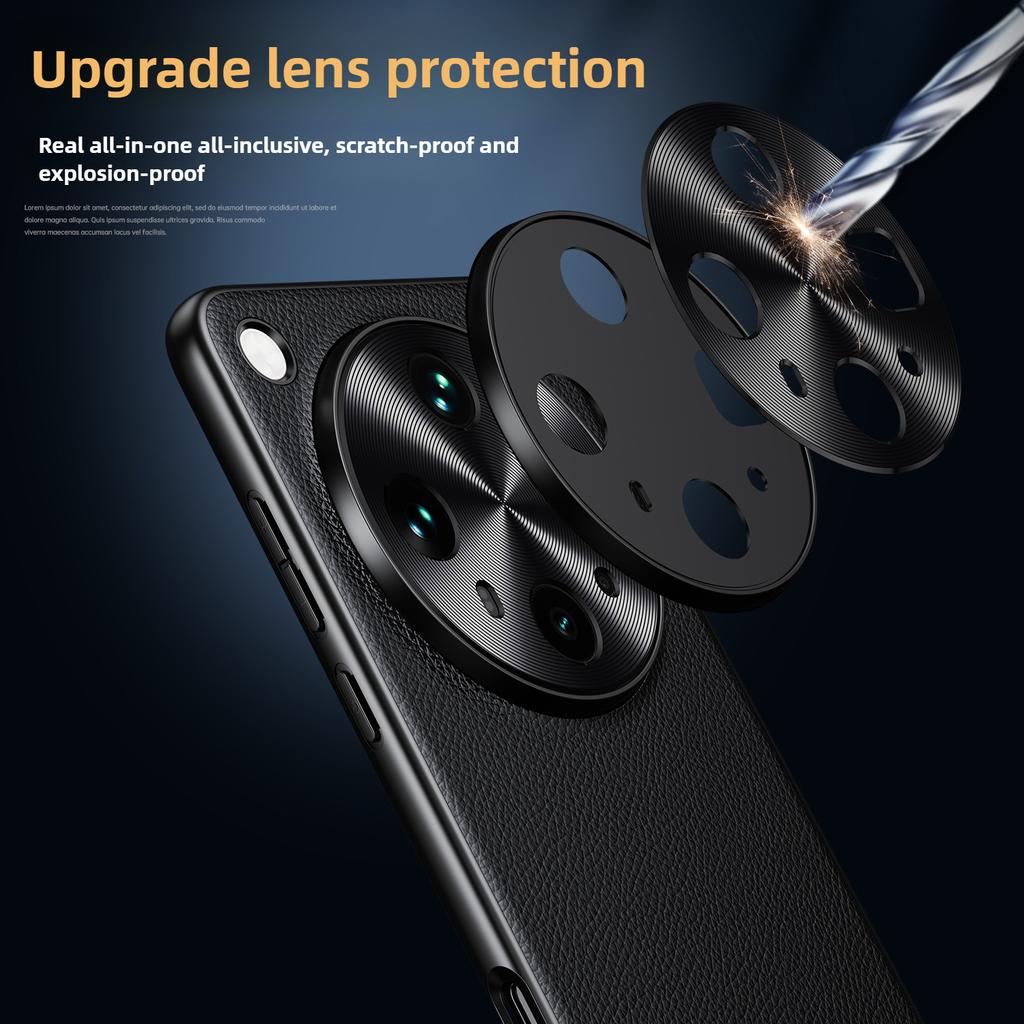 Premium Genuine Cowhide X8 Ultra X7 Litchi Leather Case for Oppo Find X8 Pro X8S Plus X6 Hardware Len Full Protection Hard Cover
