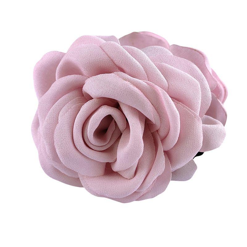 1pc Rose Fabric Flower Claw Clip, Amazon Popular Hair Accessory, Hair Tie, Ponytail Claw, Versatile Ball Head Claw Clip