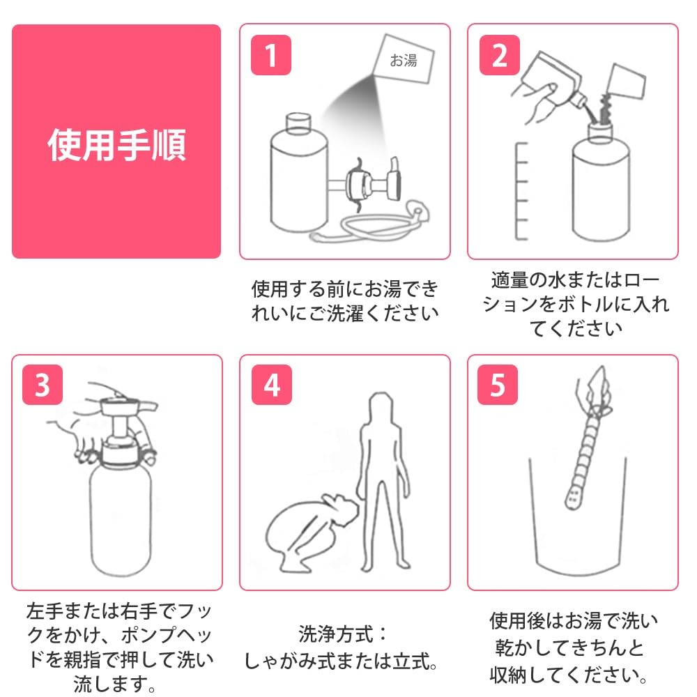 Soxeeh Очищающий насос для клизмы Шприц для клизмы Ручной насос Тип 350 мл Большая емкость 50 см Трубка 2 сменные насадки В комплекте пылезащитный чехол Унисекс