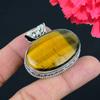 Tiger Eye Gemstone Pendant Solid 925 Sterling Silver Pendant Jewelry Gift For Unisex