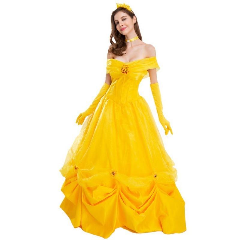 Новый костюм на Хэллоуин, платье принцессы Белль, костюм для взрослой красивой женщины и чудовища Белль Снежная игра, костюм для вечеринки