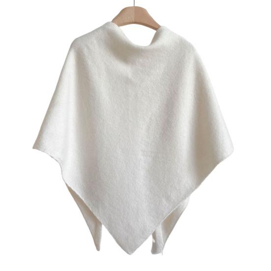 Women Shawl Wraps Solid Color Winter Neck Warm Knitted Cardigan Cape Imitation Wool Cashmere Shoulder Poncho Coat Shawl Scarf