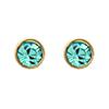 [L1148] - Aqua Gold 'Unique' Gold Plated Earrings - 3 Mm