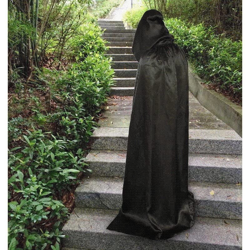 Sanshiro Market Dracula Ghost Costume with Hood and Adult Size XL Cloak, Black,
