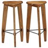 Bar Stools - VIDAXL - Solid Acacia Wood - Brown - Set of 2