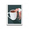 Funny Girl Reading Cocktail Coffee Posters Coffee Art Print Nordic Wall Art Canvas Painting Pictures Kitchen Cafe Bar Home Decor