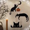 Halloween Cat Door Topper Metal Door Corner Sign Creative Door Frame Decor Black Cat Door Corner Decor for Indoor Outdoor Wall