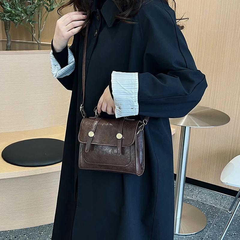 Сумка через плечо с внутренним карманом для женщин Hasp Zipper сплошной клапан PU сумки модные