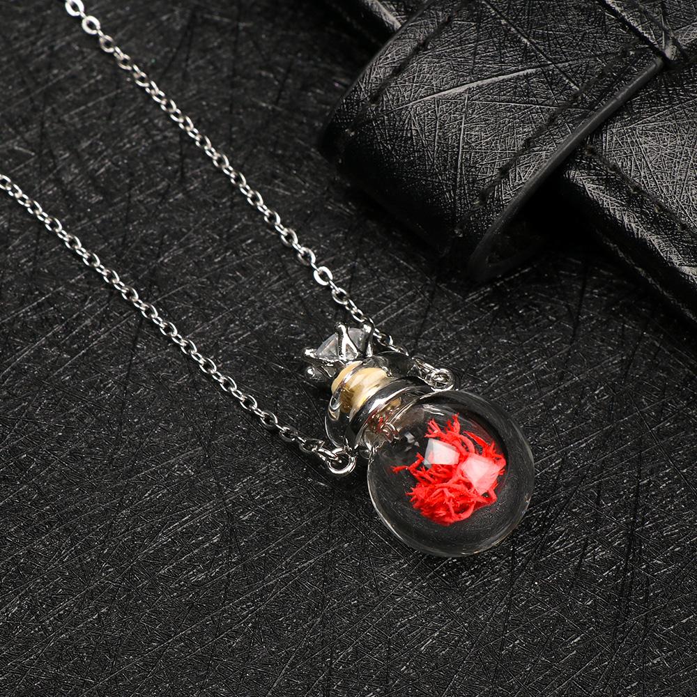 Drop Heart Steel Chain Glaze Vial Necklace Essential Oil Pendant Memorial Jewelry Perfume Jewellery