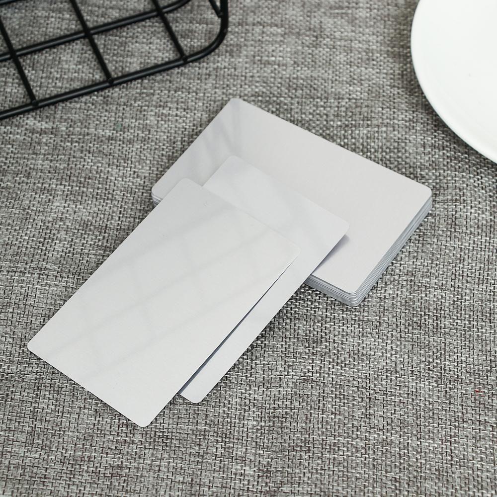 50 Pcs/Set Portable Aluminum Business Visit Smooth Business Card Blank Name Cards Metal Carte