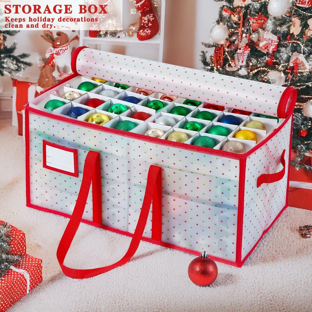 Хранилище для рождественских украшений 8-ярусное 128 отделений Контейнер для сезонных украшений Разделители для рождественских шаров Держатель для фестиваля праздника