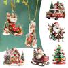 2D Christmas Pendant Acrylic Flat Sleigh Snowman Socks Xmas Tree Elk Santa Claus Hanging Ornaments New Year Party Decorations