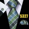 Barry.Wang Mens Fashion Tartan Plaid Ties Hanky Cufflinks Formal Wedding Casual