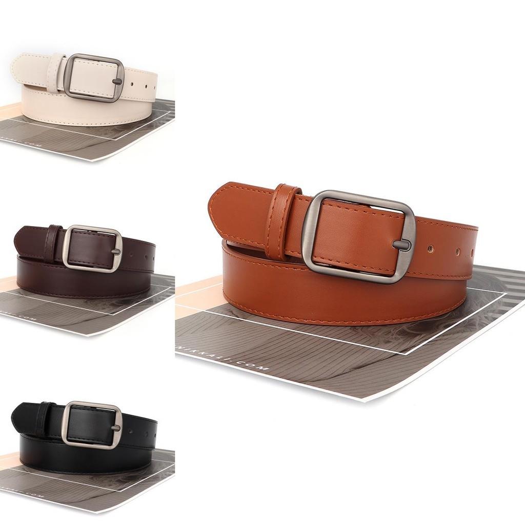 Summer City Style Pu Leather Belt For Women Men Casual Fashion Waistband With Geometric Design