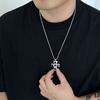 Silver Plated Men Necklace Alloy Link Chain Necklace New Cross Pendant Necklace  Jewelry