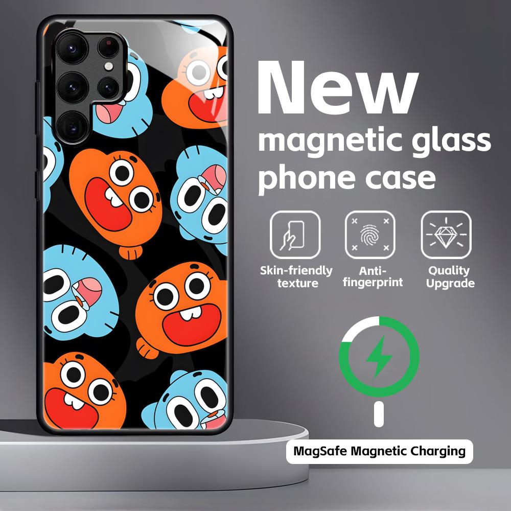 The Amazing World of Gumball Phone Case For Samsung S25 S24 S23 S22 S21 S20 Plus Ultra Note20 Glass Magnetic Case