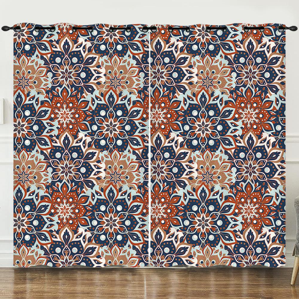 Шторы Богемные шторы Цифровая печать Светонепроницаемые шторы Спальня Без пробивания