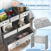 Kids Storage Unit, Toy Storage Organiser, with Six Fabric Bins, for Bedrooms, Playrooms, Nurseries - Grey