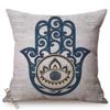 Arabic Fatima Hand Cushion Cover Worship Decoration Hamsa Khamsah Hand Pattern Print Cotton Linen Sofa Pillowcase Cojines Kussen