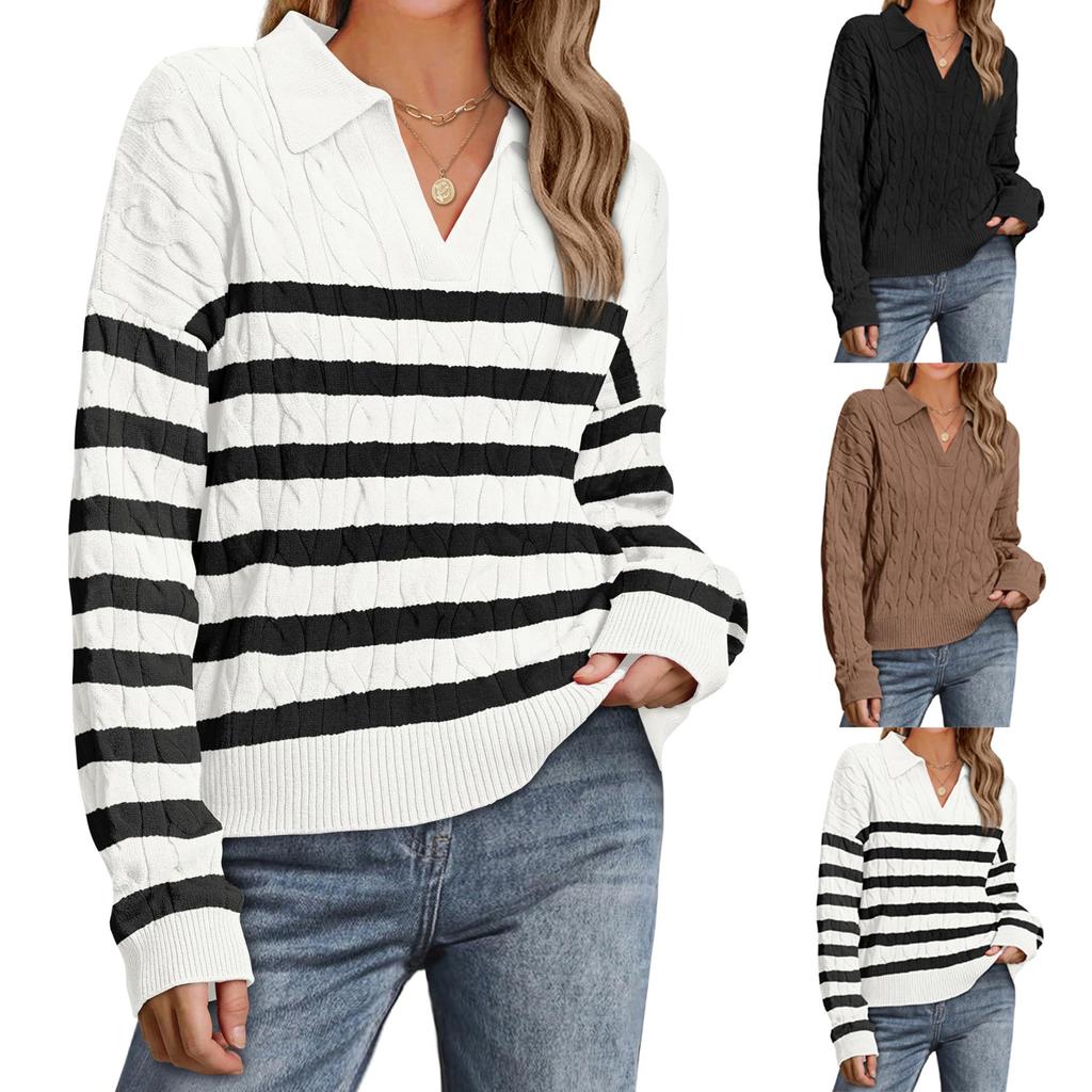 Long Sleeve Sweaters For Women Fall Winter Outfits Fashion V Neck Clothes Tops