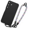 Case for Samsung Galaxy A25 5G- Black Silicone Protection with Removable Multicolor Bracelet