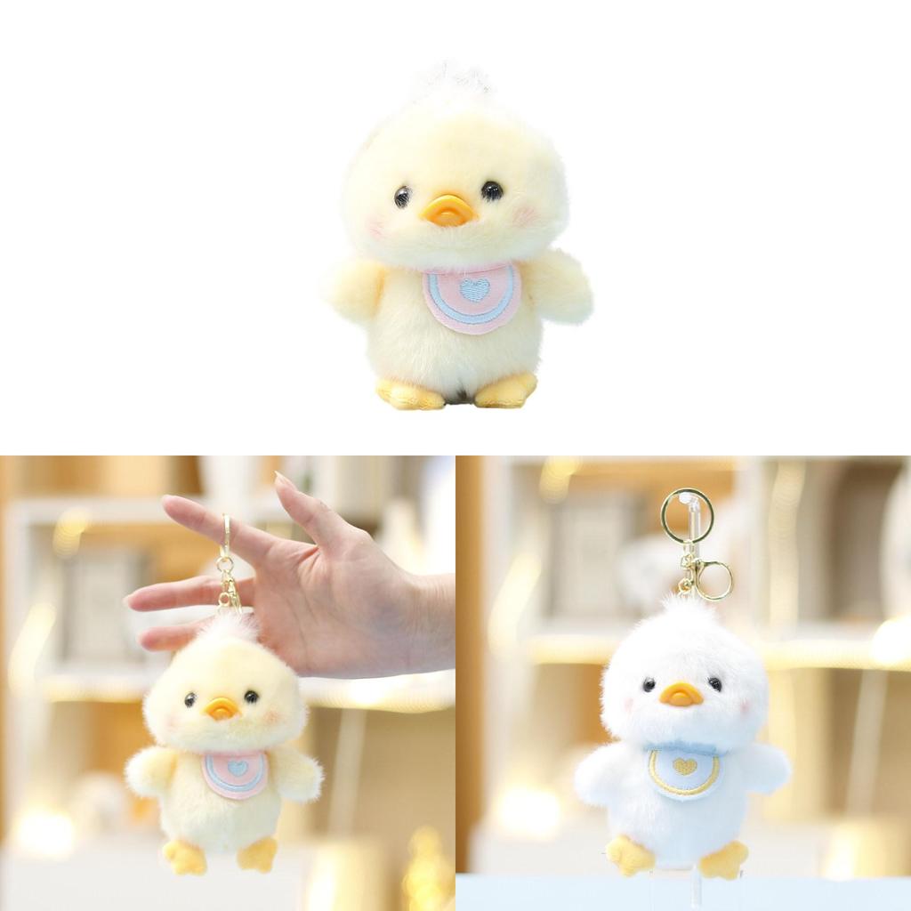 Soft Plush Duck Figurine Gift For Girls Kids Bag Pendant And Keychain