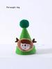 1pc-Cat and Dog Cartoon Christmas Pointed Hat Headpiece, Elk Pattern Green Hat, Suitable for Pet Decoration