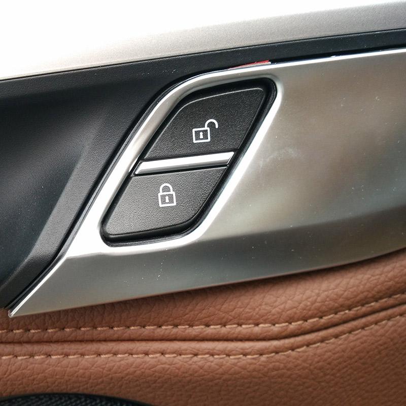 Для BMW X5 F15 X6 F16 14-18 ABS серебро/углеродное волокно текстура автомобиля безопасность дверной замок ручка чаша крышка отделка наклейки автомобиля