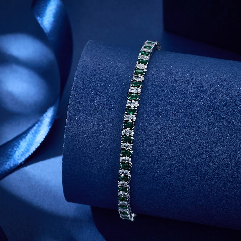 Green Zircon White Cubic Zirconia Charm Bracelets For Women Fashion Bracelet