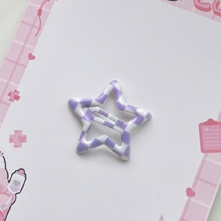 10 лотов Привлекательная решетчатая звезда Заколка для волос Детская Мультяшная Унисекс Зажим для волос для украшения причесок в различных ситуациях