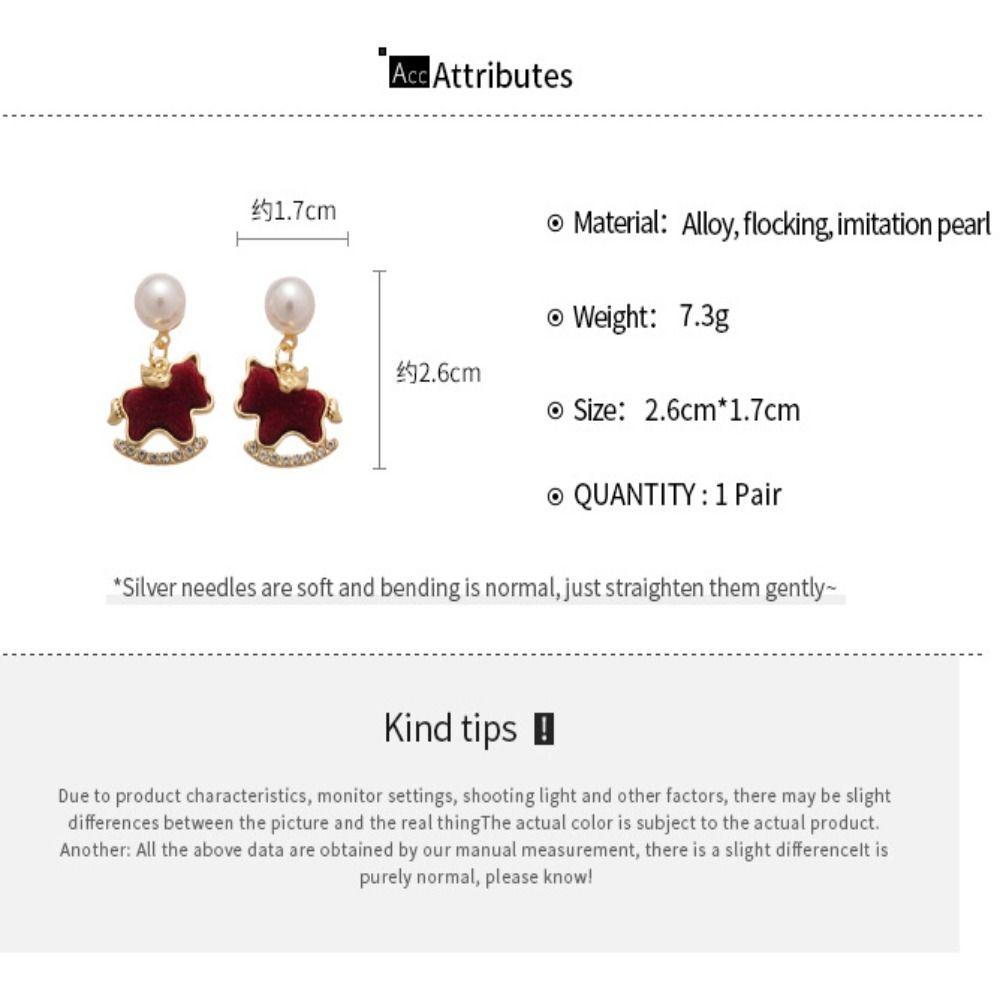 Sparkle Pony Pearl Earrings Cute Ear Studs Delicate Firework pearl earrings Women
