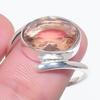 Natural Morganite Gemstone Handmade 925 Sterling Silver Jewelry Ring Size 8 Z7M70