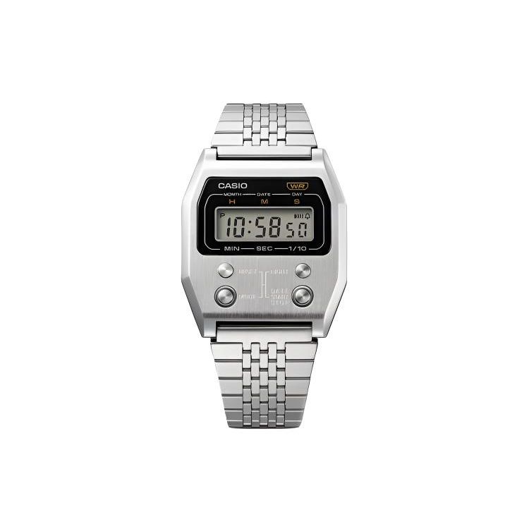 Casio Часы с кварцевым механизмом, водостойкие, серия Vintage, ремешок из нержавеющей стали, мужские часы, серебристые A1100D-1VT