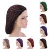 Solid Color Scarf Night Cover Turban Women'S Mesh Hair Net Crochet Hat