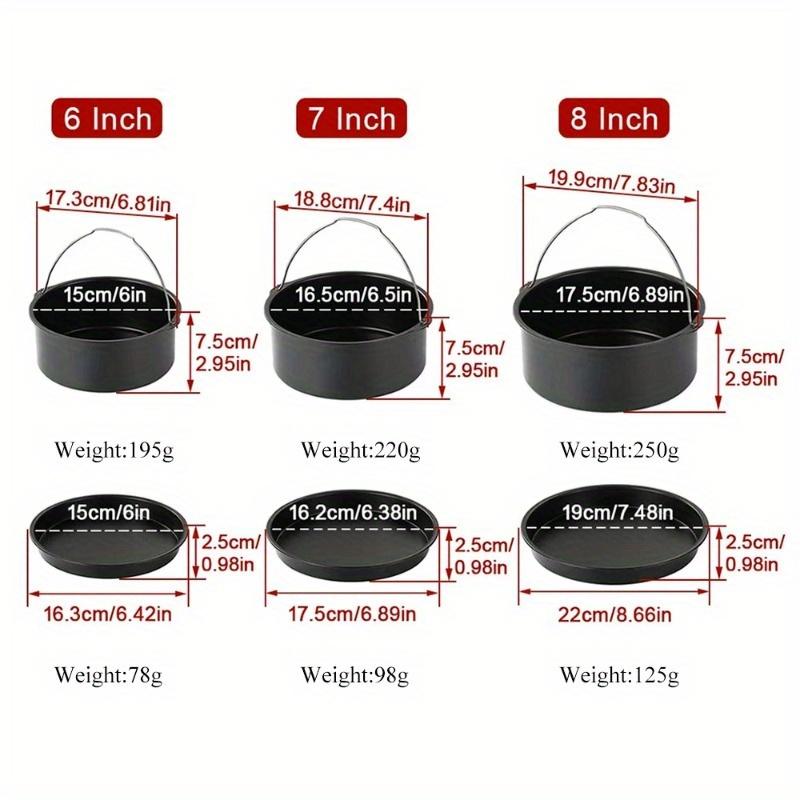 6/7/8-дюймовая круглая форма для торта, антипригарная форма для выпечки, противень, формы, корзина для аэрофритюрницы с ручками, форма для выпечки, противни для выпечки в пицце-печи