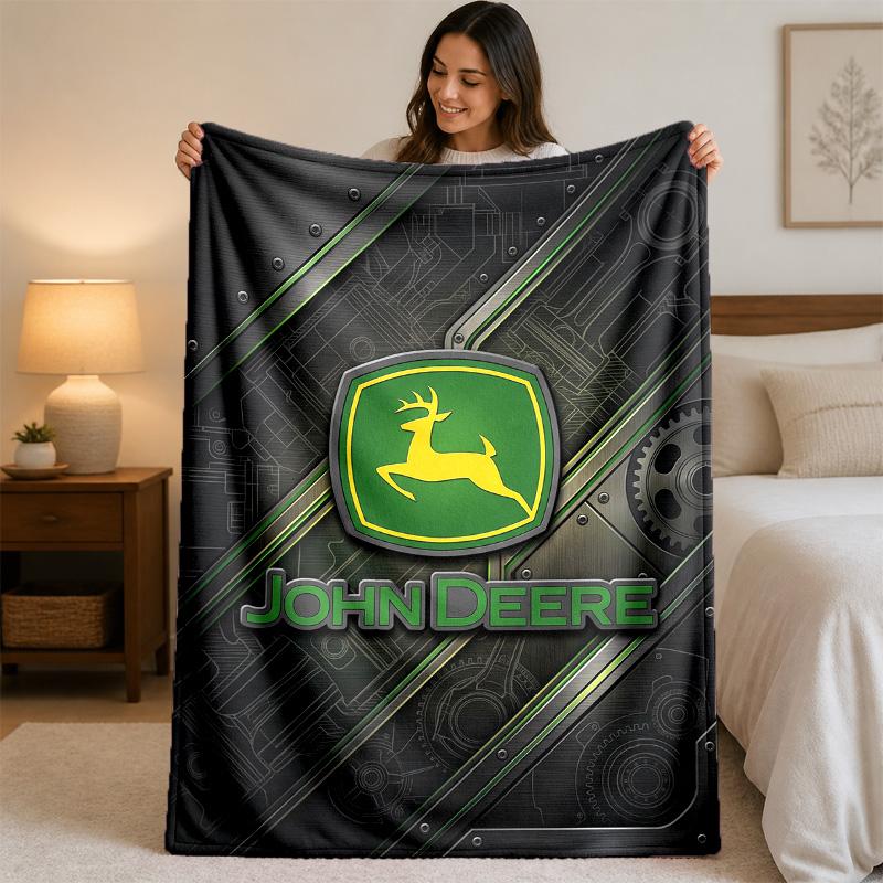 john deere Print Flannel Blanket Cozy Lightweight Plush Throw Blanket For Bed Sofa Household Use