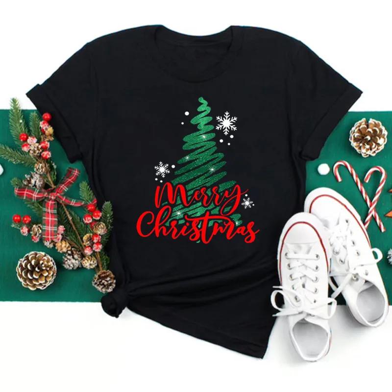 Just A Girl Who Loves Christmas Print Women Tshirts Cute FeUnisex Christmas Clothes New Year Party Tshirt