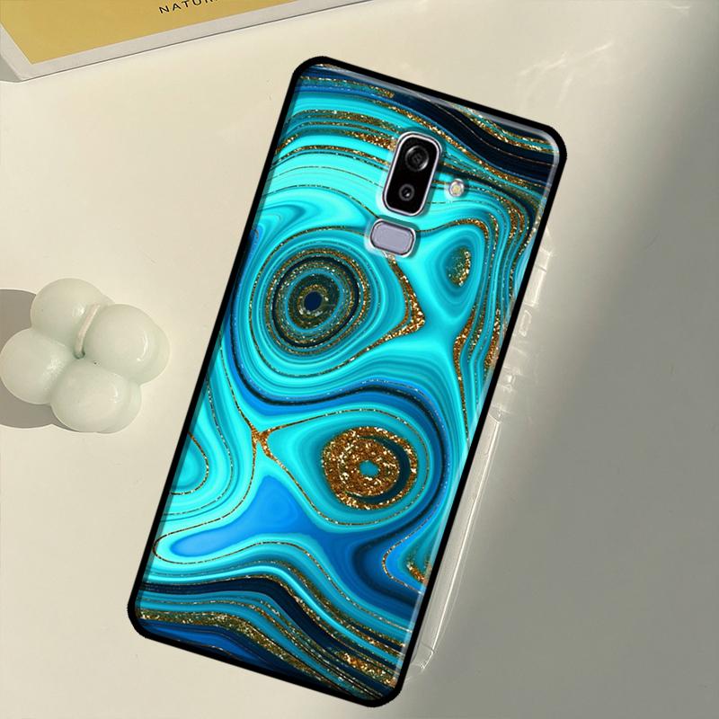 Золотой Индиго Имитация Малахита Чехол Для Samsung Galaxy J3 J5 J7 J1 2016 A3 A5 2017 J4 J6 Plus A7 A9 A6 A8 J8 2018 Fundas