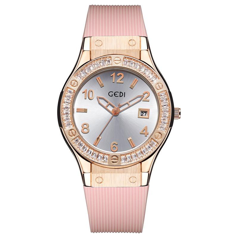 Fashion Silicone Quartz Watch For Ladies With Date Display And Water Resistance