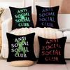 AAnti Social Social Club Наволочка для подушки Мягкая плюшевая ткань Двусторонняя печать Наволочка для диванной подушки Для всех сезонов Домашний декор Подарок