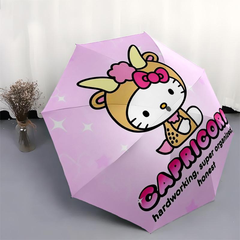1pc Hello Kitty Capricorn Zodiac Umbrella with Plastic Handle,Suitable for All Seasons Home Travel Outdoor UmbrellaSanlio491