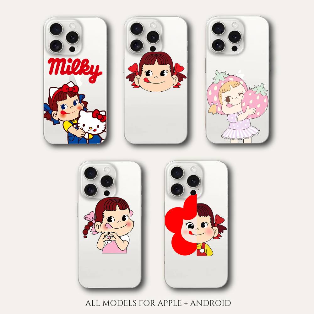 Чехол для телефона Fujiya Milky Peko Chan Для IPhone 17 16 15 11 14 12 13 16 Pro Max X XR XS Max Plus Прозрачный Мягкий Чехол