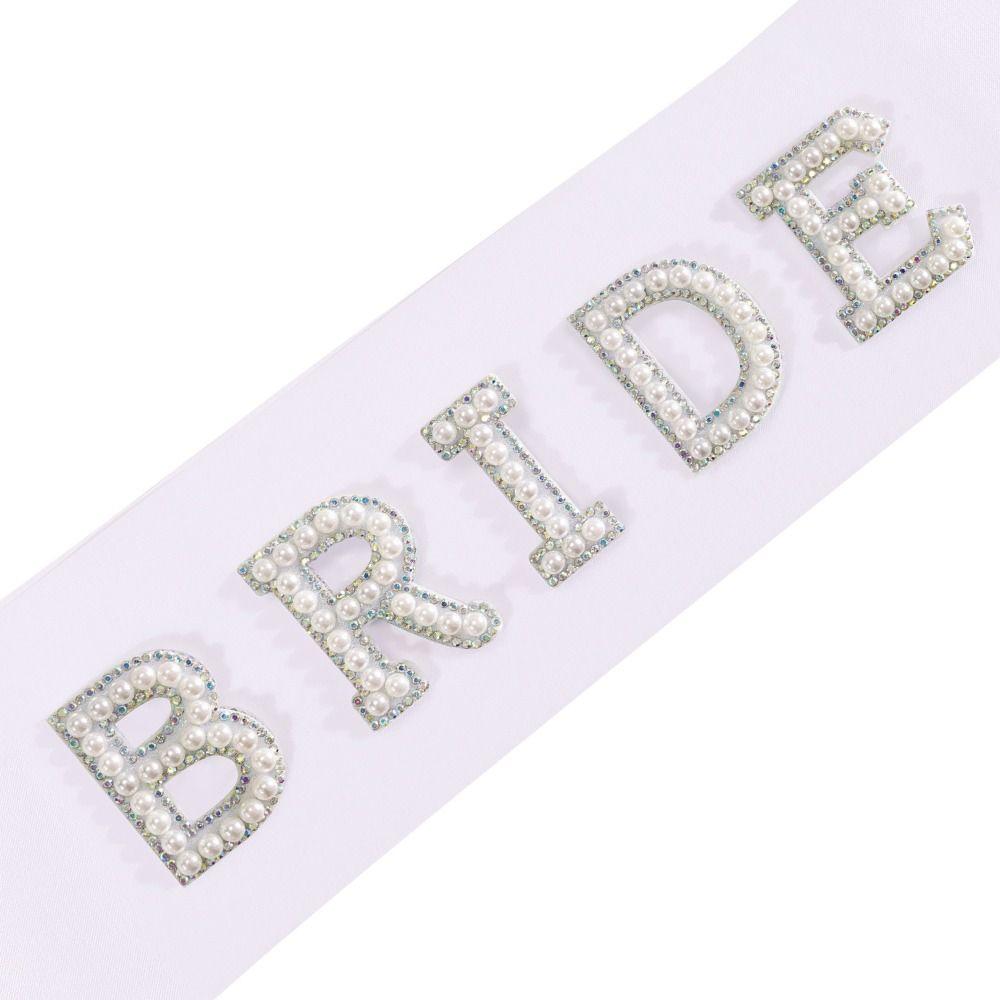 Блестящие принадлежности для девичника Жемчужные буквы Повязка на голову для волос Свадебная лента Фата Набор Свадебный душ
