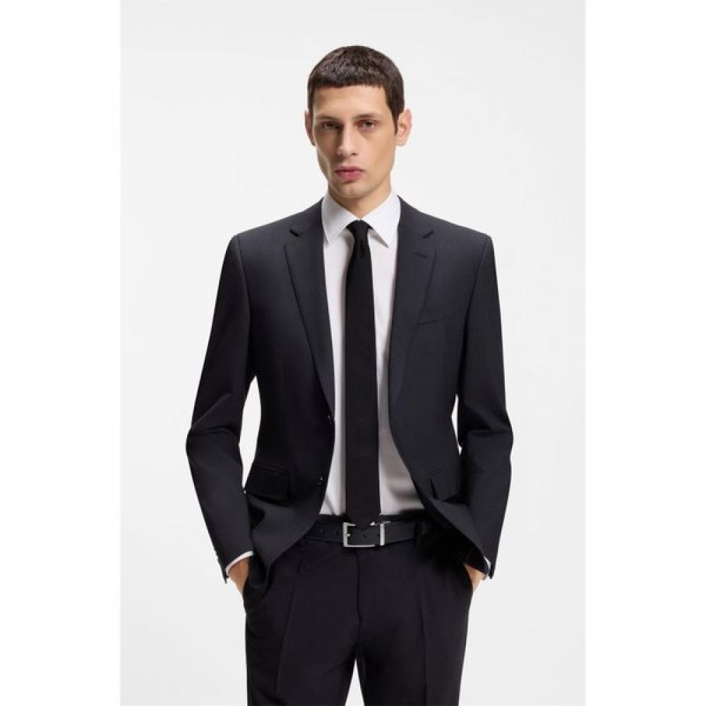 BOSS Логотип Хранитель Зернистая Итальянская Кожа Двусторонняя Пряжка Черный 50447116002