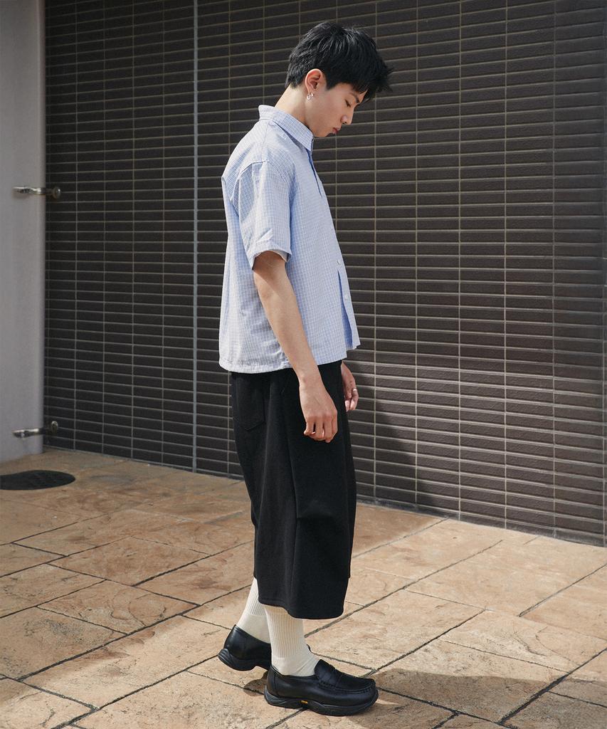 XERO Half Crop Check Shirt [Cloudy Blue]