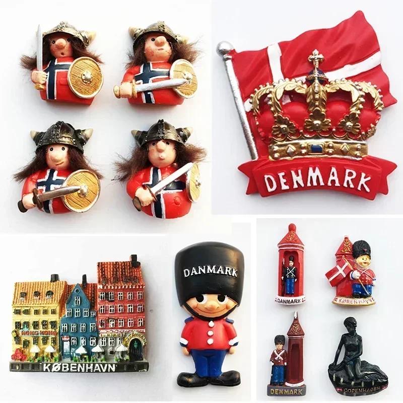 Магниты на холодильник Nordic Denmark Декоративные поделки Коллекция Подарочные наклейки на холодильник Copenhagen Royal Crown Tourism Memorial