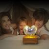LED3D Christmas Romantic Atmosphere Small Desk Lamp USB Dreamy Heart Shaped Atmosphere Lamp Bedlight