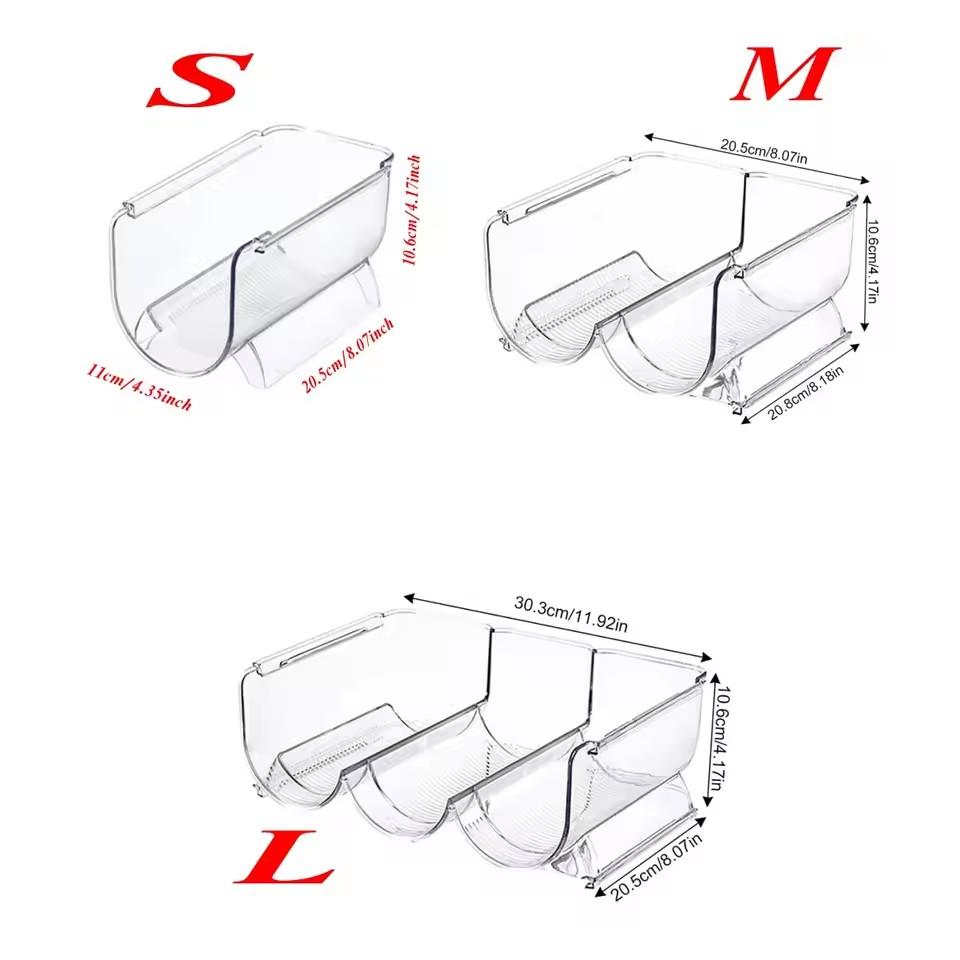 Прозрачный держатель для винных и водных бутылок для холодильника, штабелируемый пластиковый органайзер для хранения винных стоек для холодильника, шкафа, кладовой