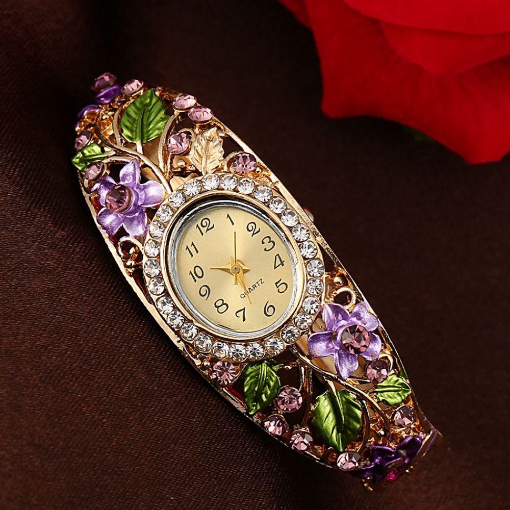 Quartz Movement Flower Watch Alloy Quartz Bracelet Wristwatch Casual Occasion