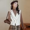 Real Shot: Vintage Women's Argyle Knit Vest - Autumn 2025 Collection, Loose Fit, V-Neck
